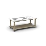 Carrello acqua Mosè sabbia a 3 vasche removibili in laminato antigraffio By Habitat per Bambini di 2H arredi per asilo