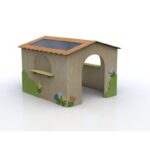 I giochi di ruolo Casetta Betta per bambini in legno con ingresso e finesta By Habitat per Bambini di 2H arredi per asilo