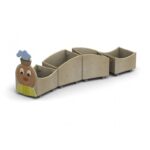 I mobili contenitori Trenino Libreria carrellata a 4 scomparti in legno By Habitat per Bambini di 2H arredi per asilo