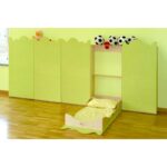 Lettino Edera a cassonetto a ribalta verticale e materassino 65 x 21 x 130 cm By Habitat per Bambini di 2H arredi per asilo