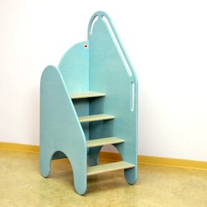 Scaletta Oplà indipendente per fasciatoio in legno multistrato 40 x 58 x 118 cm By Habitat per Bambini di 2H arredi per asilo