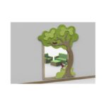 Specchio antinfortunistico Ugo lo gnomo tematico a parete con cornice in legno By Habitat per Bambini di 2H arredi per asilo