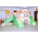 Struttura gioco polifunzionale Il Castello medievale con arrampicata in legno By Habitat per Bambini di 2H arredi per asilo