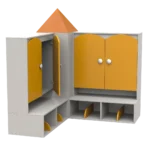 aa0112 - b Spogliatoio Artù a 4 posti con ante e panca porta scarpe in legno nobilitato_habitat_per_bambini_by_2h_srl_arredi_per_asilo