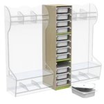 ac0011 - b Spogliatoio Irene colonna porta contenitori a 6 vani in legno multistrato By Habitat per Bambini di 2H arredi per asilo