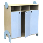 ad0112 Spogliatoio Lalla 6 posti con ante e vano a giorno in legno 100 x 44 x 106 cm by Habitat per Bambini di 2H arredi per asilo