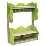 af0111 Spogliatoio tematico Querce a 6 posti con panca porta scarpe e mensola appendiabiti by Habitat per Bambini di 2H arredi per asilo