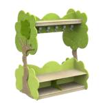 af0211 Spogliatoio tematico Querce 12 posti panca porta scarpe e mensola appendiabiti by Habitat per Bambini di 2H arredi per asilo