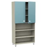 bb0315 Modulo alto Rialto con ante superiori e ripiani a giorno inferiori in legno nobilitato_habitat_per_bambini_by_2h_srl_arredi_per_asilo
